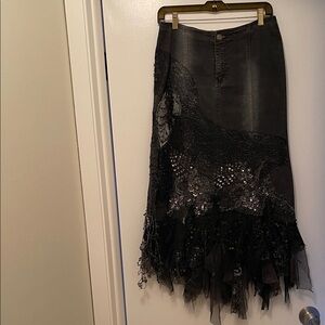 Elegant Black Lace Women's Skirt